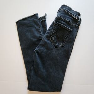 MOTHER The Insider Crop Step Fray Size 25 Women's Dark Blue Jeans